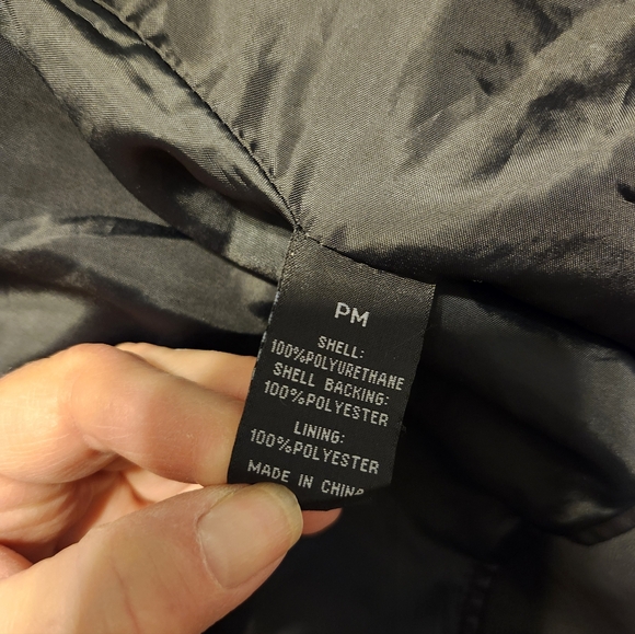 Women's BACCINI Black Faux Leather Full Zipper 2 Front Pockets Jacket Size PM - Picture 4 of 6